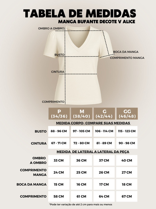 Tabela de Medidas