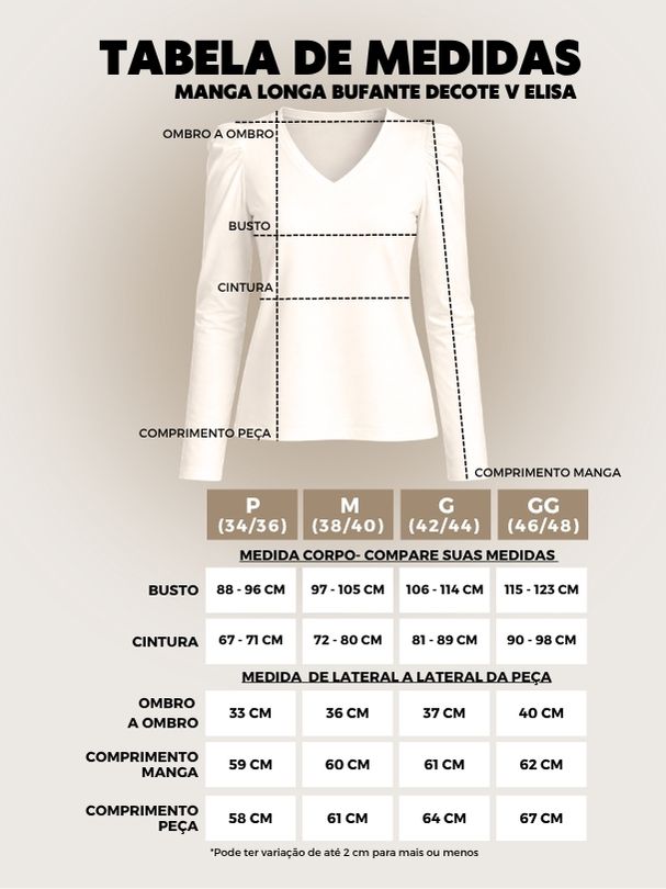 Tabela de Medidas