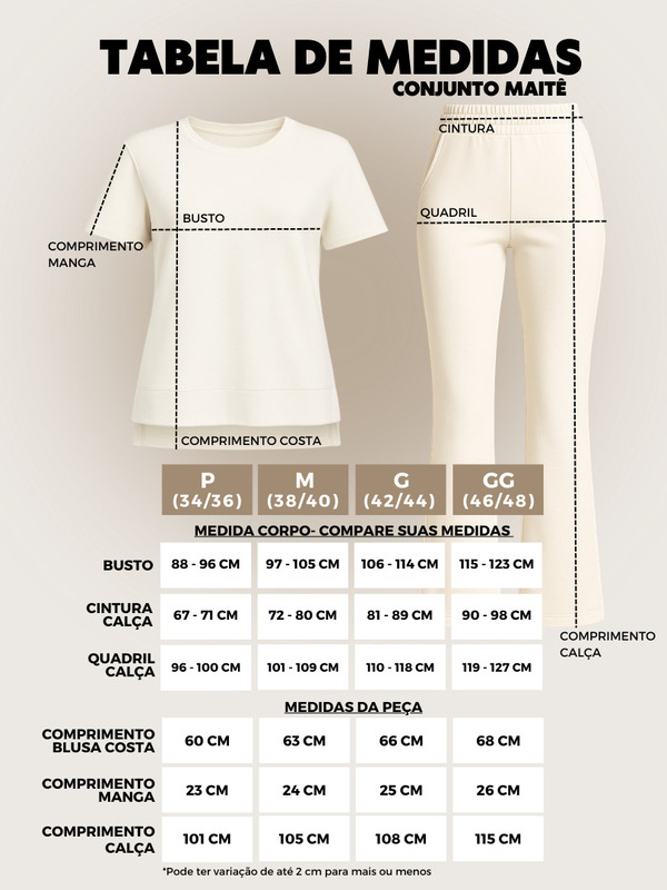 Tabela de Medidas